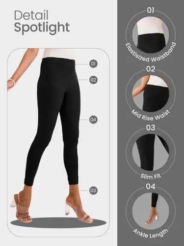 Go Colors Ankle Length Leggings, piece