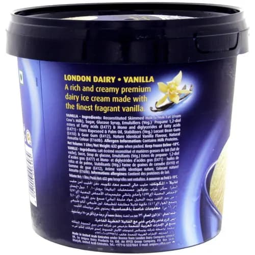 Mother Dairy Vanilla Ice Cream 1 L, tub