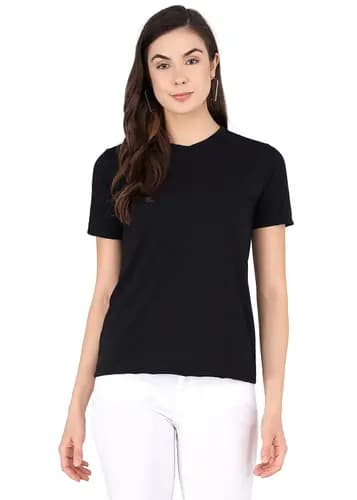 Generic Plain Cotton T-Shirt Round Neck, piece